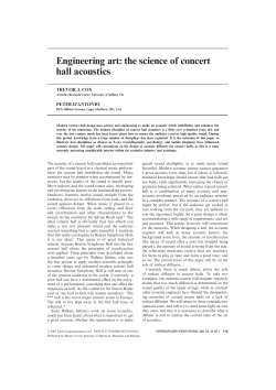 Engineering art: the science of concert hall acoustics