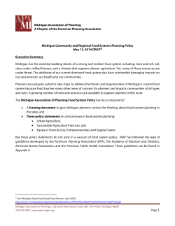 2014 MAP Food System Planning Policy
