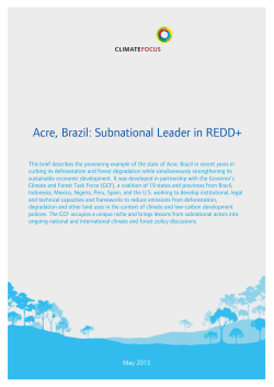 Acre, Brazil: Subnational Leader in REDD+