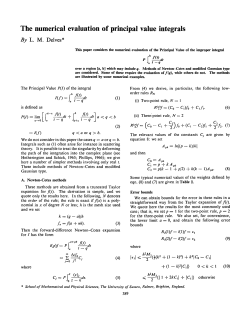 The numerical evaluation of principal value integrals