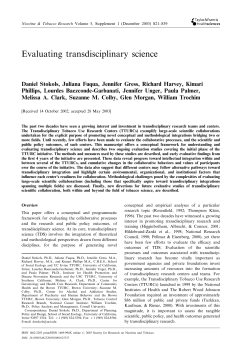 Evaluating transdisciplinary science