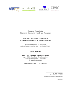 Final report of economic study