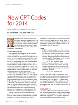 New CPT Codes for 2014