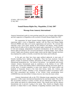 Somali Human Rights Day, Mogadishu, 22 July 2007: Message from