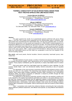 thermal conductivity of solid wood panels made from heat