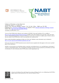 Culture of Protozoa in the Classroom