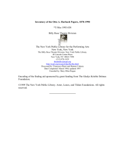 Otto A. Harbach Papers - New York Public Library Archive