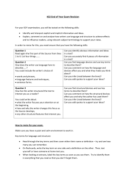 KS3 End of Year Exam Revision