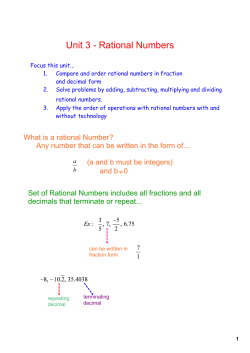 Unit 3анаRational Numbers