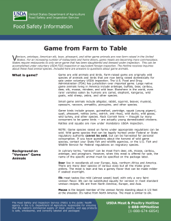 Game from Farm to Table