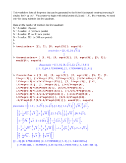 This worksheet lists all the points that can be generated by the Mohr