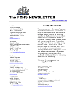 January 2016 - French Colonial Historical Society