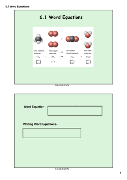 6.1 Word Equations