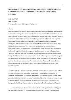 Local Government Responses to Shocks in Denmark