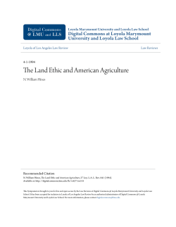 The Land Ethic and American Agriculture