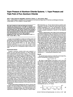 Vapor Pressure of Aluminum Chloride Systems. 1. Vapor Pressure