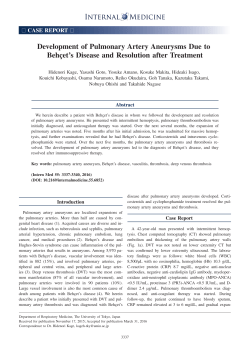 Development of Pulmonary Artery Aneurysms Due to Beh&ccedil;et`s
