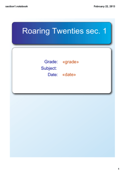 roaring 20s section 1