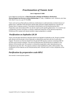 Fractionation of Tannic Acid