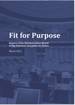 Fit for Purpose - National Assembly for Wales