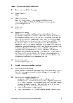 HbA1c - Association for Clinical Biochemistry