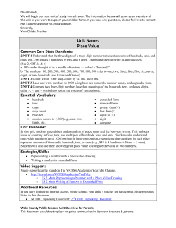 Unit Name: Place Value