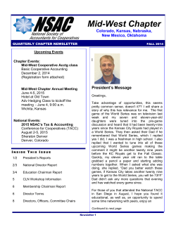 Mid-West Chapter - National Society of Accountants for Cooperatives