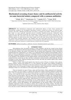 Biochemical screening of pure honey and its antibacterial activity on