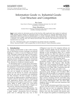 Information Goods vs. Industrial Goods: Cost Structure and