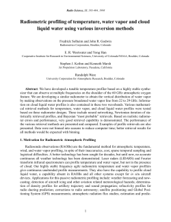 Radiometric profiling of temperature, water vapor and cloud liquid