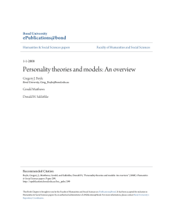 Personality theories and models: An overview