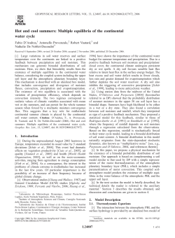 Hot and cool summers: Multiple equilibria of the continental water