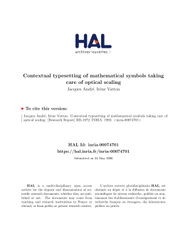 Contextual typesetting of mathematical symbols taking - HAL