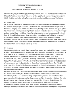 TESTIMONY OF MARLENE JOHNSON ON HJR 2 132nd GENERAL