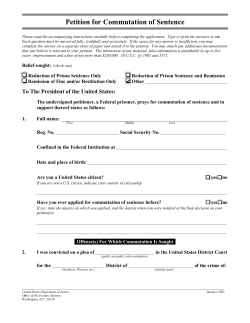 Petition for Commutation of Sentence