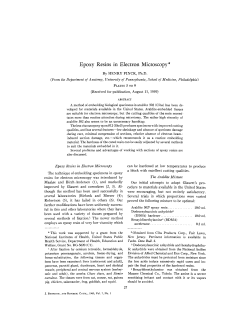Epoxy Resins in Electron Microscopy