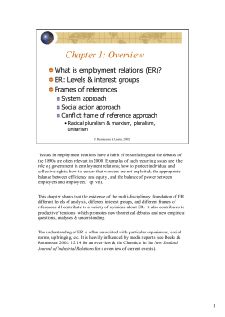 Chapter 1: Overview - Employment Relations
