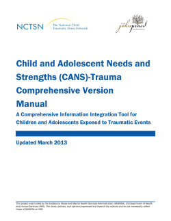 Child and Adolescent Needs and Strengths (CANS)