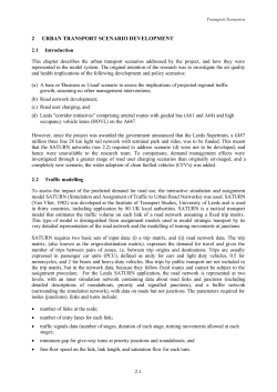 Urban Transport Scenario Development