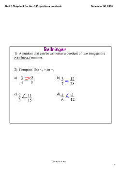 Unit 3 Chapter 4 Section 3 Proportions.notebook