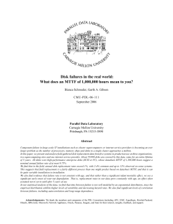 Disk failures in the real world: What does an MTTF of 1000000 hours