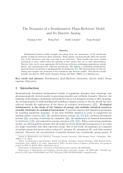 The Dynamics of a Stoichiometric Plant