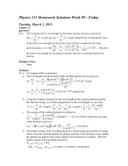 Physics 111 Homework Solutions Week #9