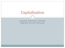 Capitalization - Albany State University