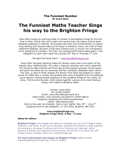 The Funniest Maths Teacher Sings his way to the Brighton Fringe