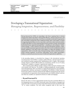 Developing a Transnational Organization