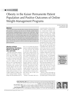 Obesity in the Kaiser Permanente Patient Population