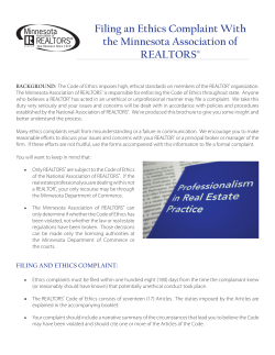 Guide to Filing Ethics Complaint - Superior Area Association of