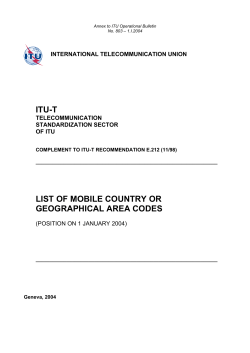 list of mobile country or geographical area codes