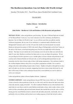 Introduction by Stephen Johnson and Beethoven`s life and deafness